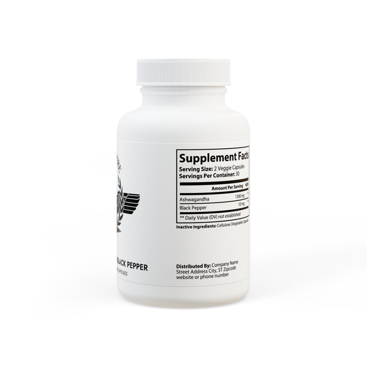 Ashwagandha and Black Pepper Supplement (60 capsules)